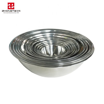 Zhongte China Whosale Customized Kitchen Bowl Salad Bowl Stainless Steel Bowl