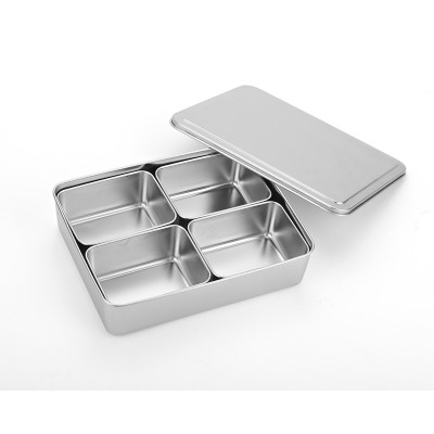 whole sale Janpense style stainless steel two compartment seasoning box