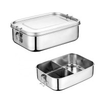 ZHONGTE Edelstahl Brotdose Rectangle metal 304 Stainless Steel kids lunch box leakproof tiffin bento box with compartment