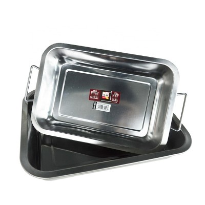 zhongte China Manufacturers Rectangle Serving Metal Tray Stainless Steel customized Rolling Tray