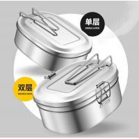 Commercial oval airtight air tight premium high quality hot bento box metal tiffin lunch box stainless steel with clasp