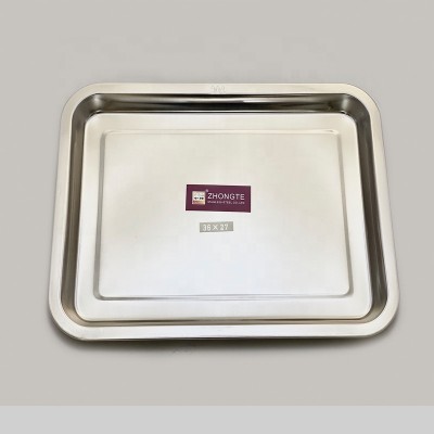 Free samples SS stainless steel plate Rectangle Food Serving Tray, backing tray for hotel with LFGB FDA certificate