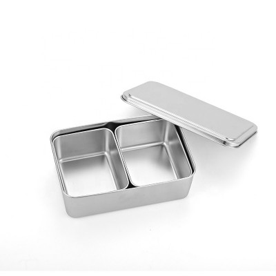 Zhongte Factory Stainless steel two compartment seasoning box spice box