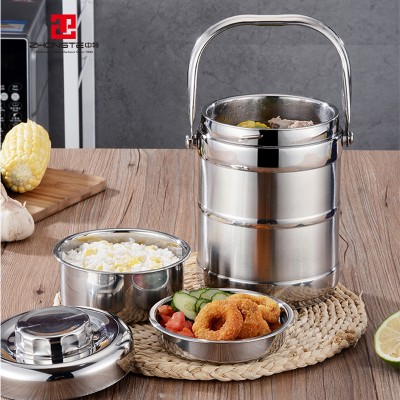 Portable double wall insulated stainless steel food carrier pot/ Lunch box/ Tiffin Box