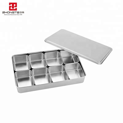 New products stainless steel 6 compartment Storage Box