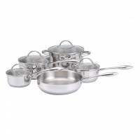 New Products Simple Style Stainless Steel 21pcs Cookware Set With Fry Pan