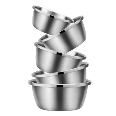 ZHONGTE Stainless Steel Fruit Washing Basket Strainer Rice Sieve Wash Basin Mixing Bowl Food Wash Basins Kitchen Accessories