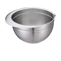 20 x 12 cm diameter stainless steel mixing bowl can be measured with non-slip silicone base